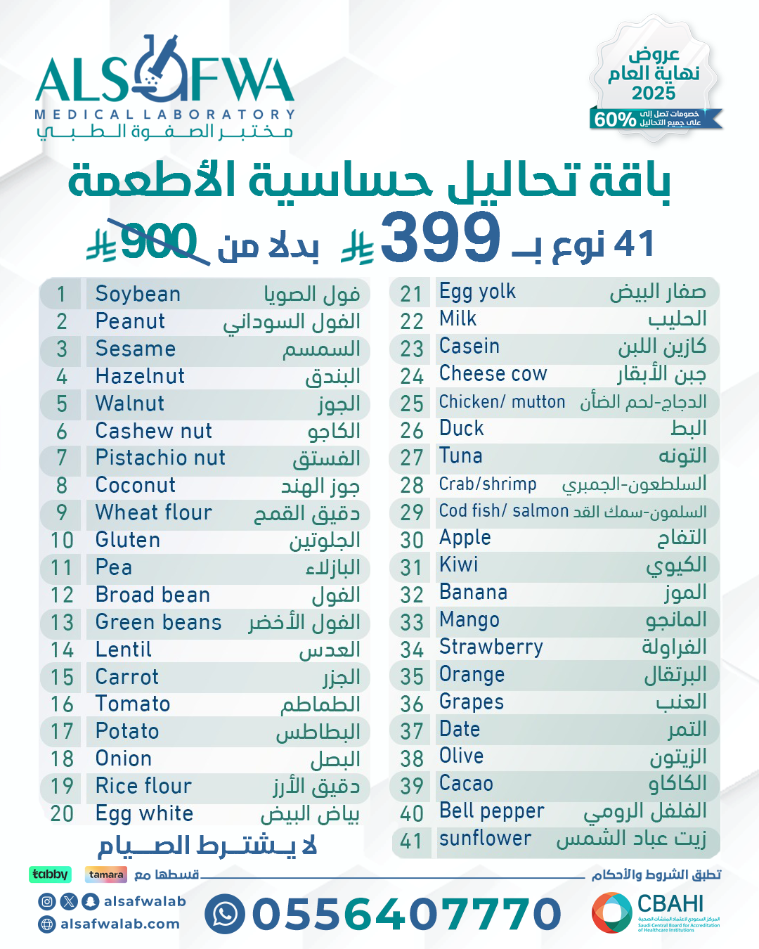 باقة-تحاليل-حساسية-الاطعمة-بالتفصيل